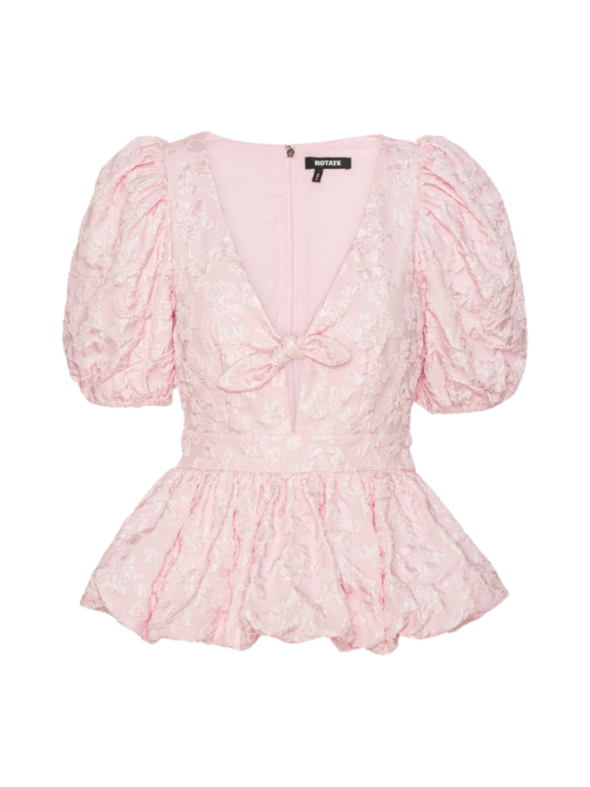 JACQUARD PUFF SLEEVE TOP