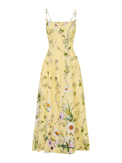 CORSET DRESS WITH LONG FLARED SKIRT