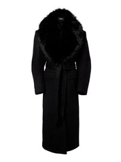 Faux Fur Collar Long Coat