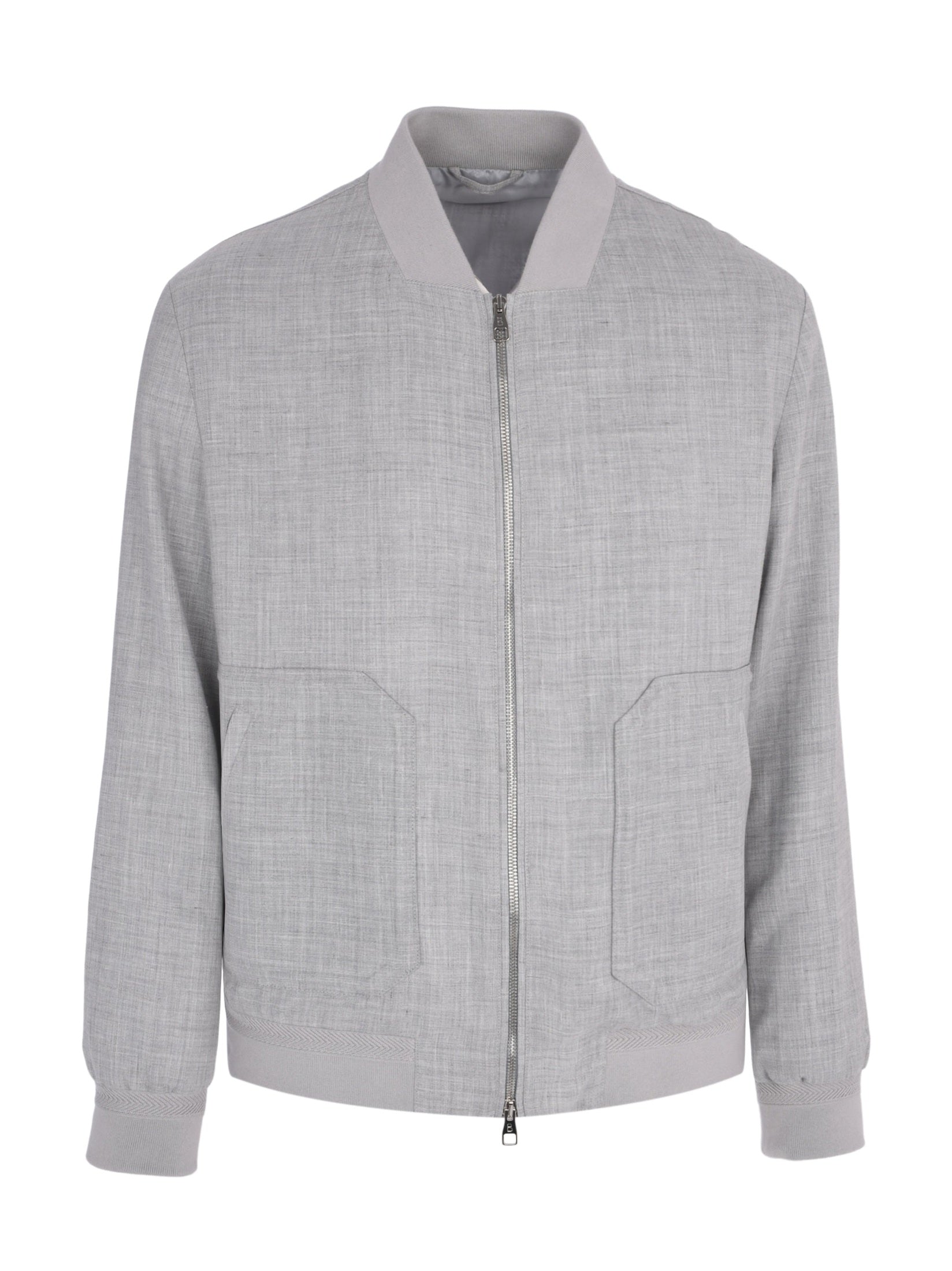 Wool silk linen bomber