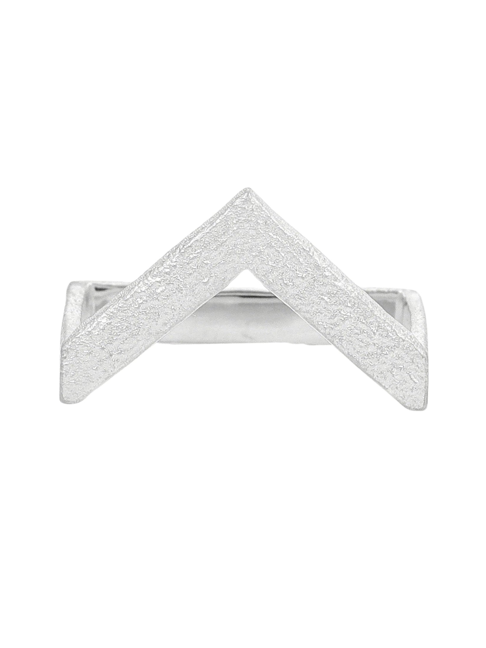 Arrow ring in sterling silver & rhodium and white cz