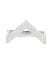 Arrow ring in sterling silver & rhodium and white cz