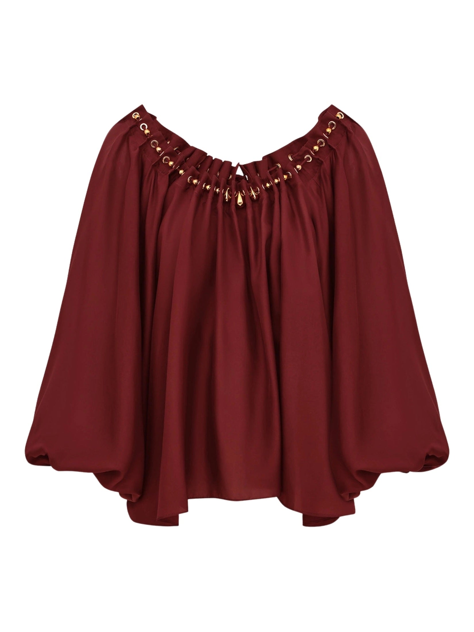 Aster gathered bead blouse