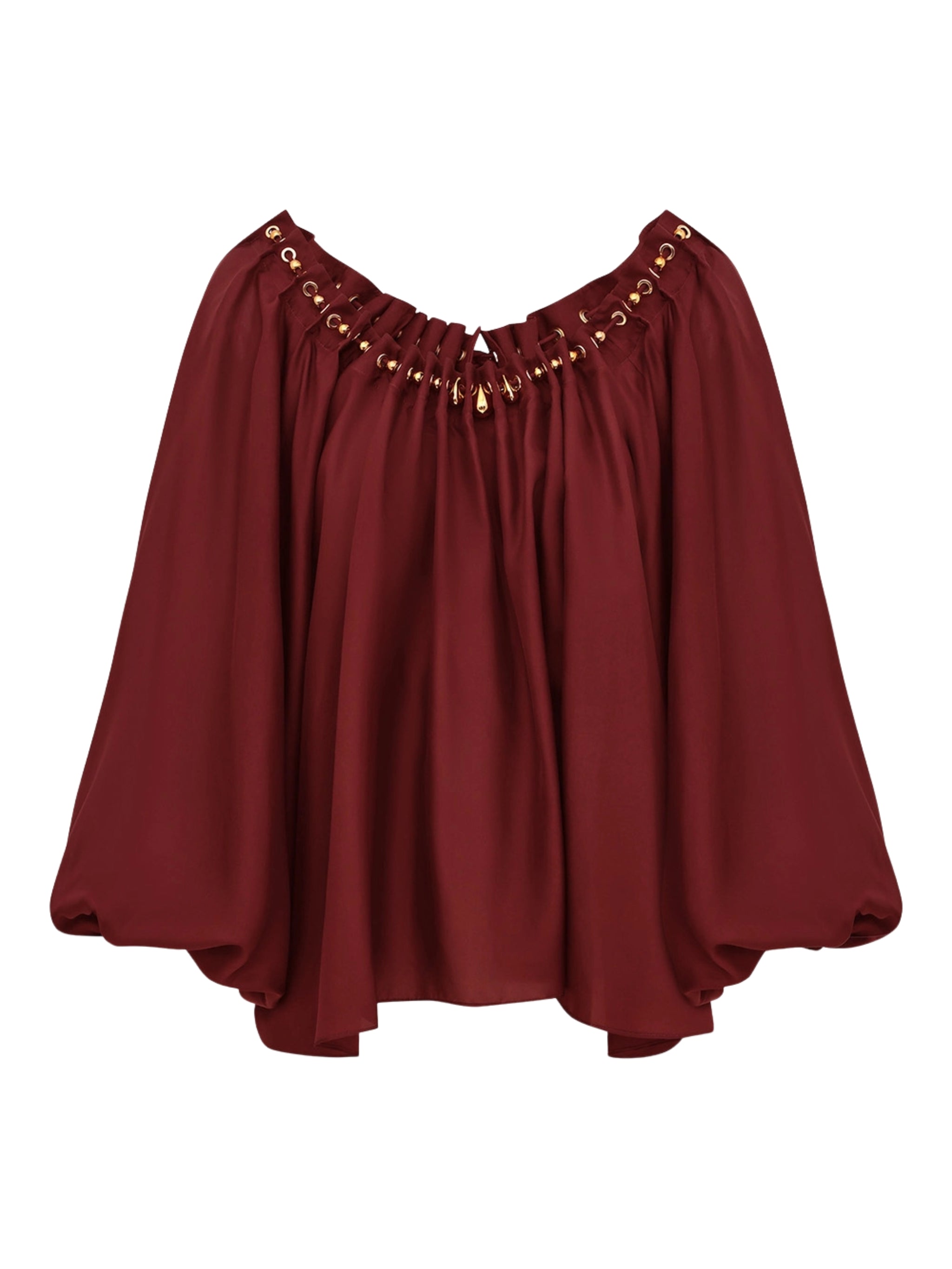 Aster gathered bead blouse