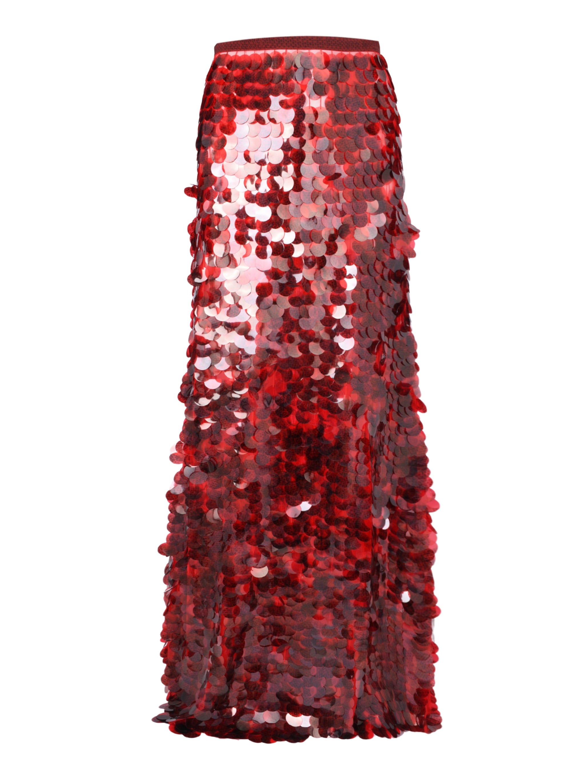 PRINTED SEQUIN TULLE LONG SKIRT