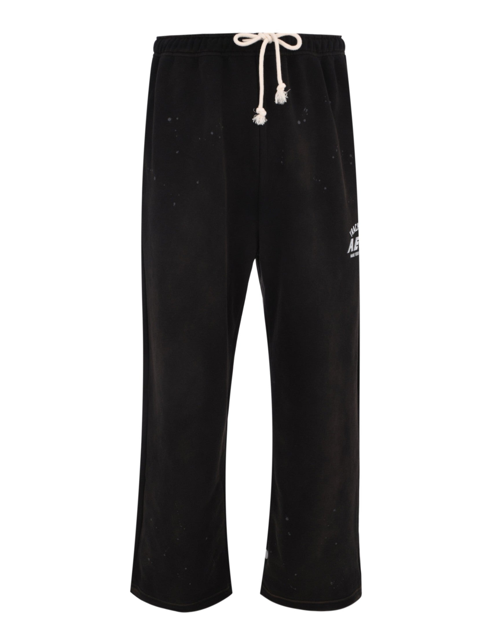 Washed cut-off hem sweat pants