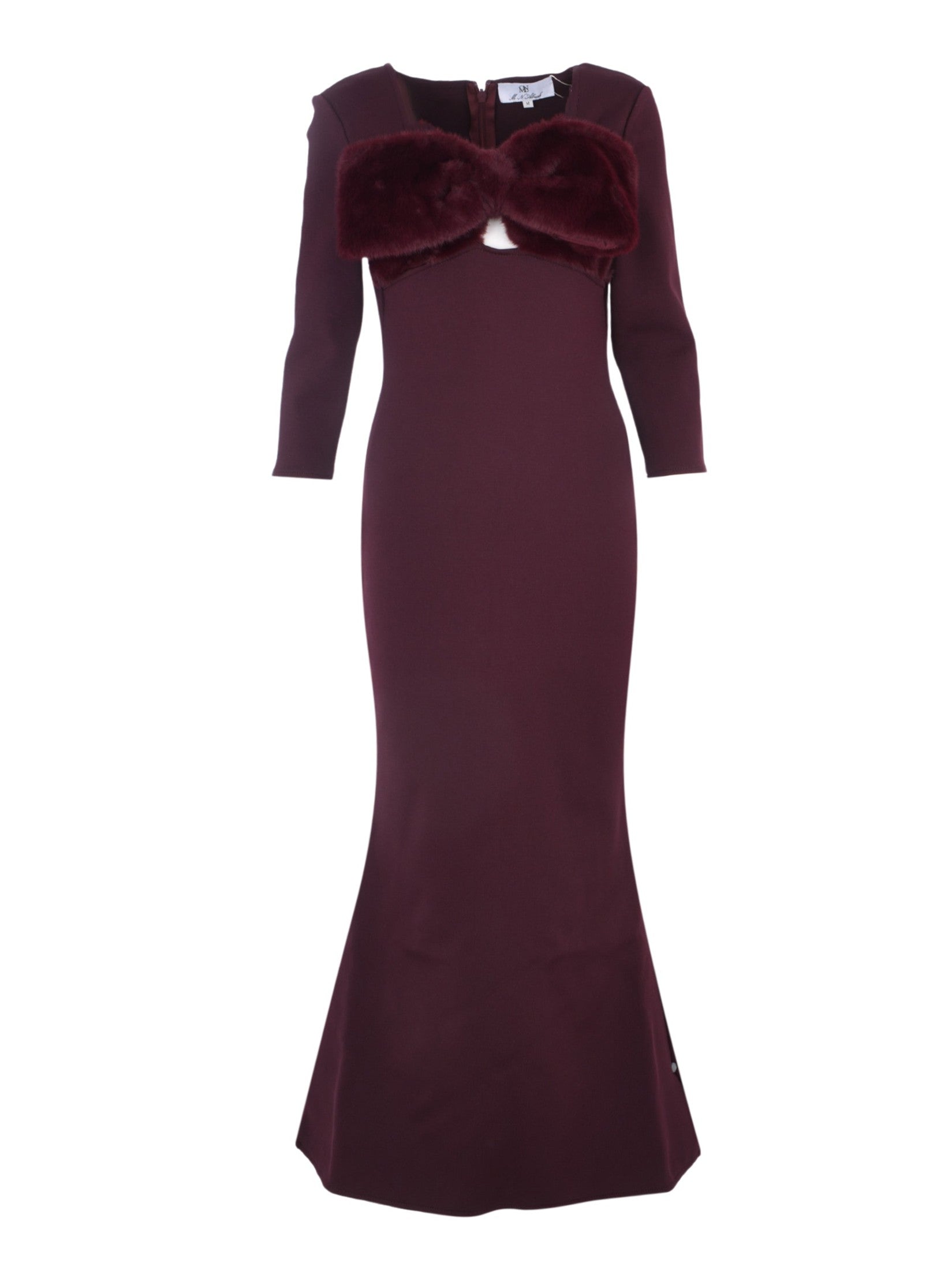 Fur bust bow dress