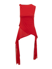 Marl mesh tie knot tank top