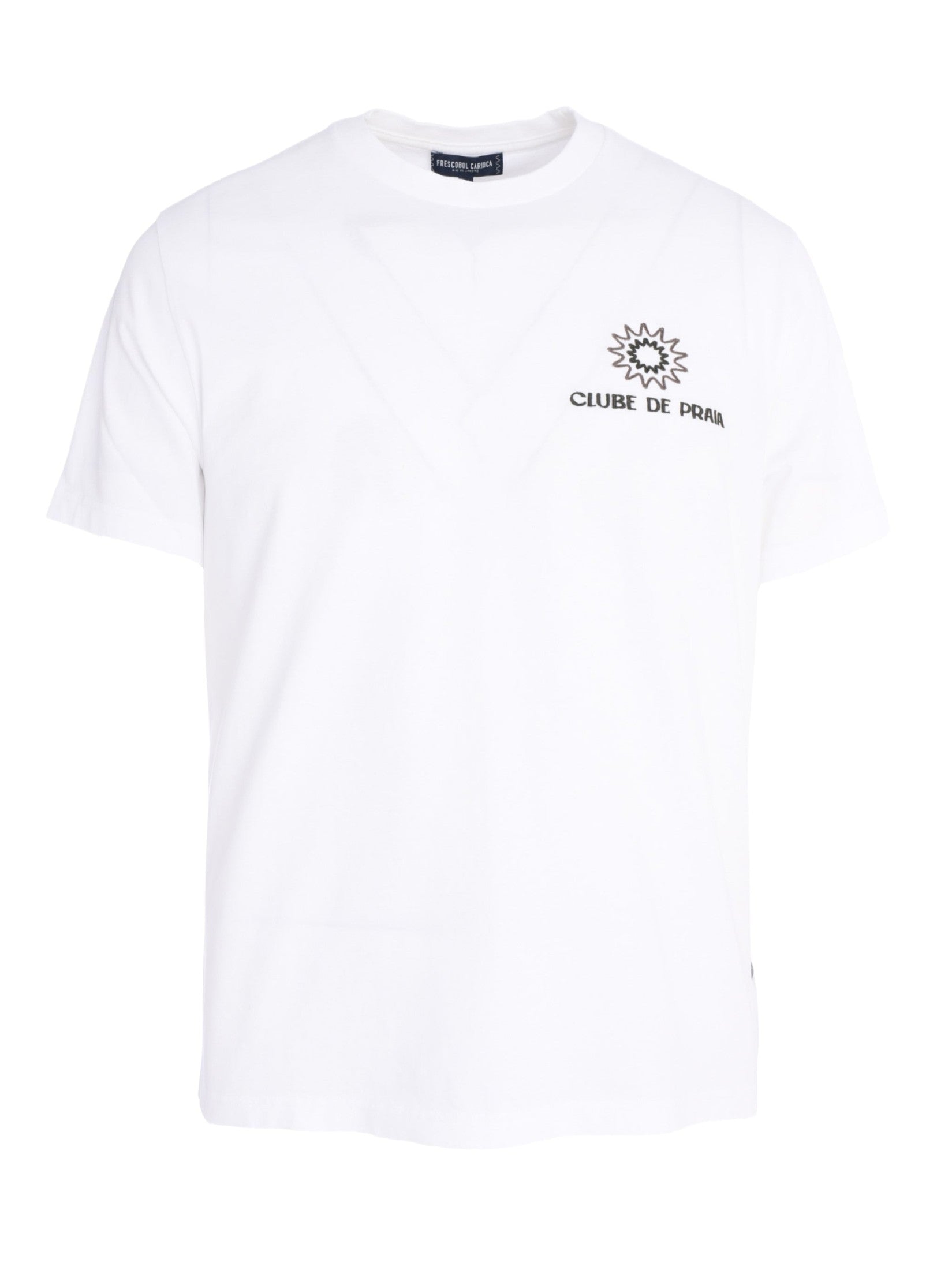 Rosa clube de praia embroidered t-shirts s/s