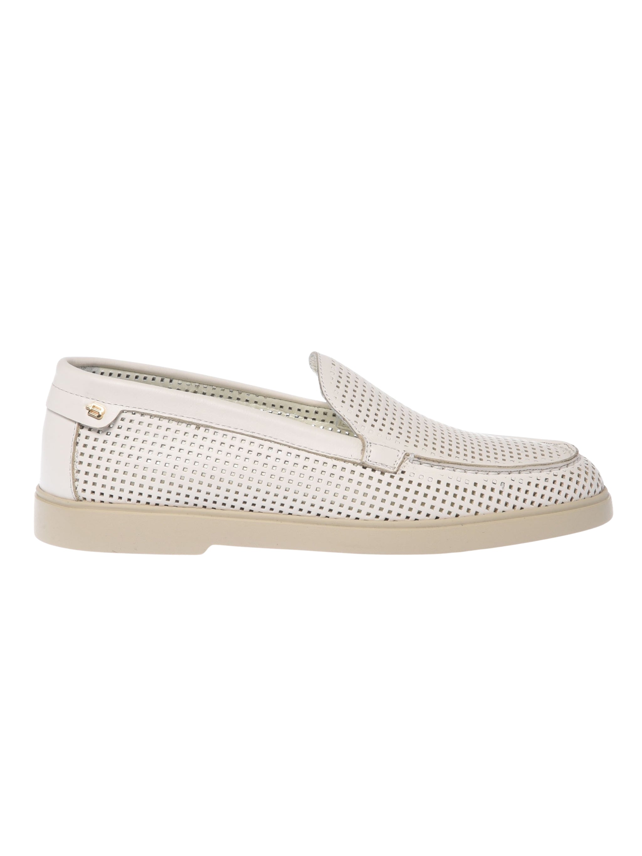 Off white perforated leather slip-on