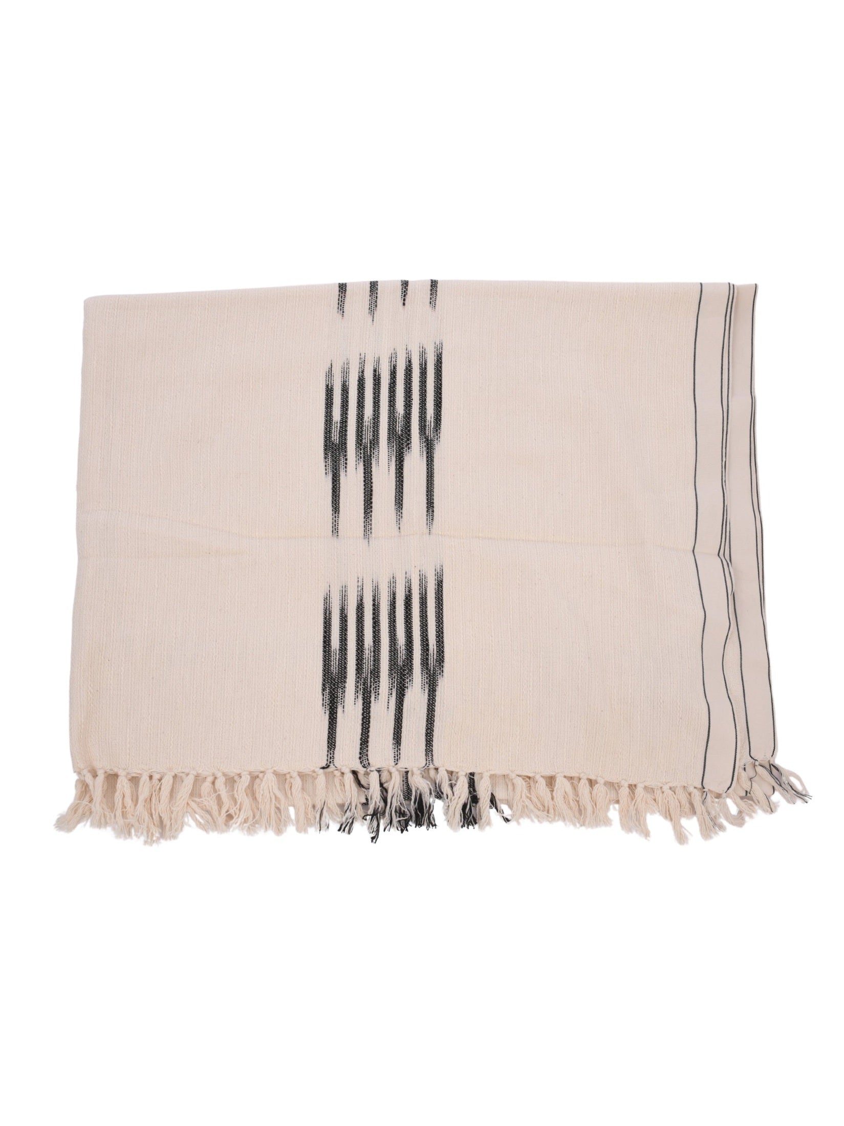 Peshtemal cotton ikat throw blanket