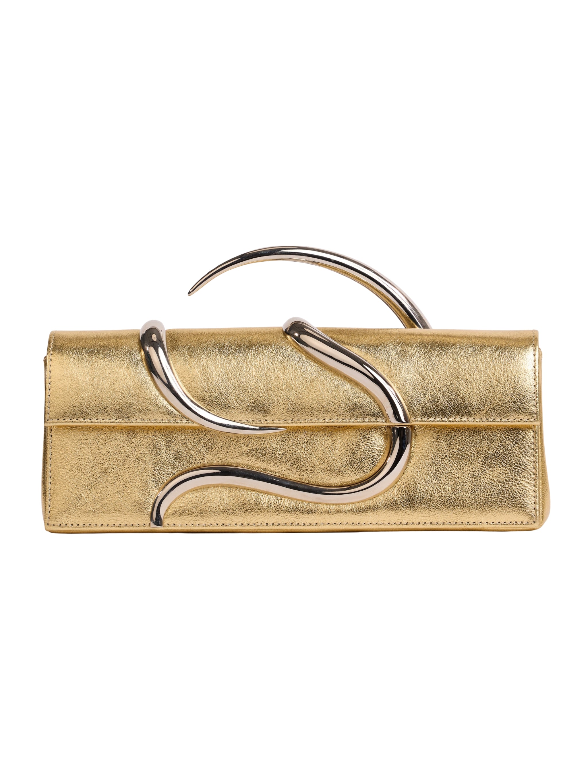Gold Aura Baguette Clutch