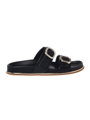 Mule leather calfskin black