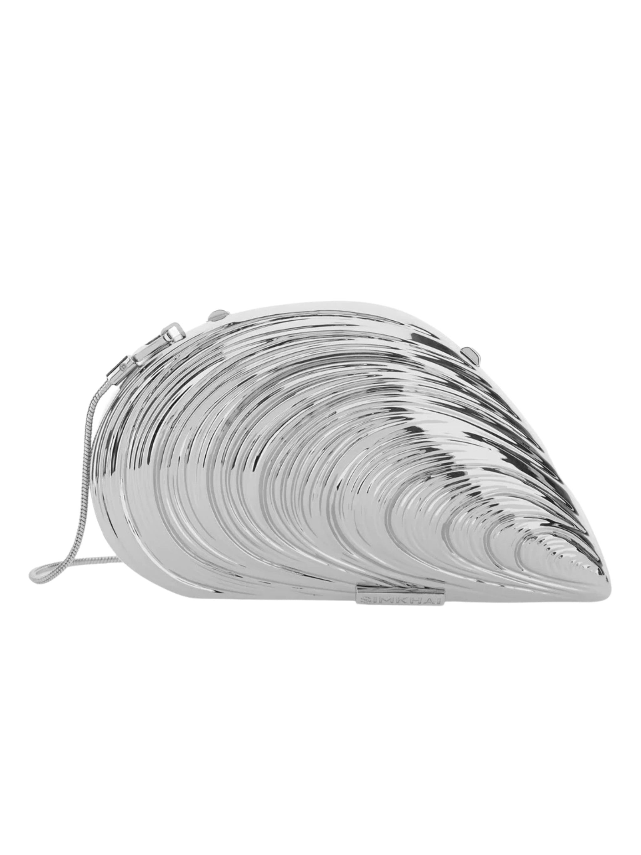 Bridget metal oyster shell clutch