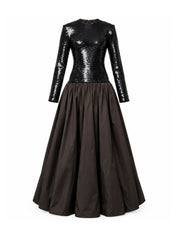 Sequins maxi bubble dress