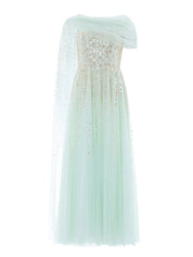 Moonlight sequin draped gown
