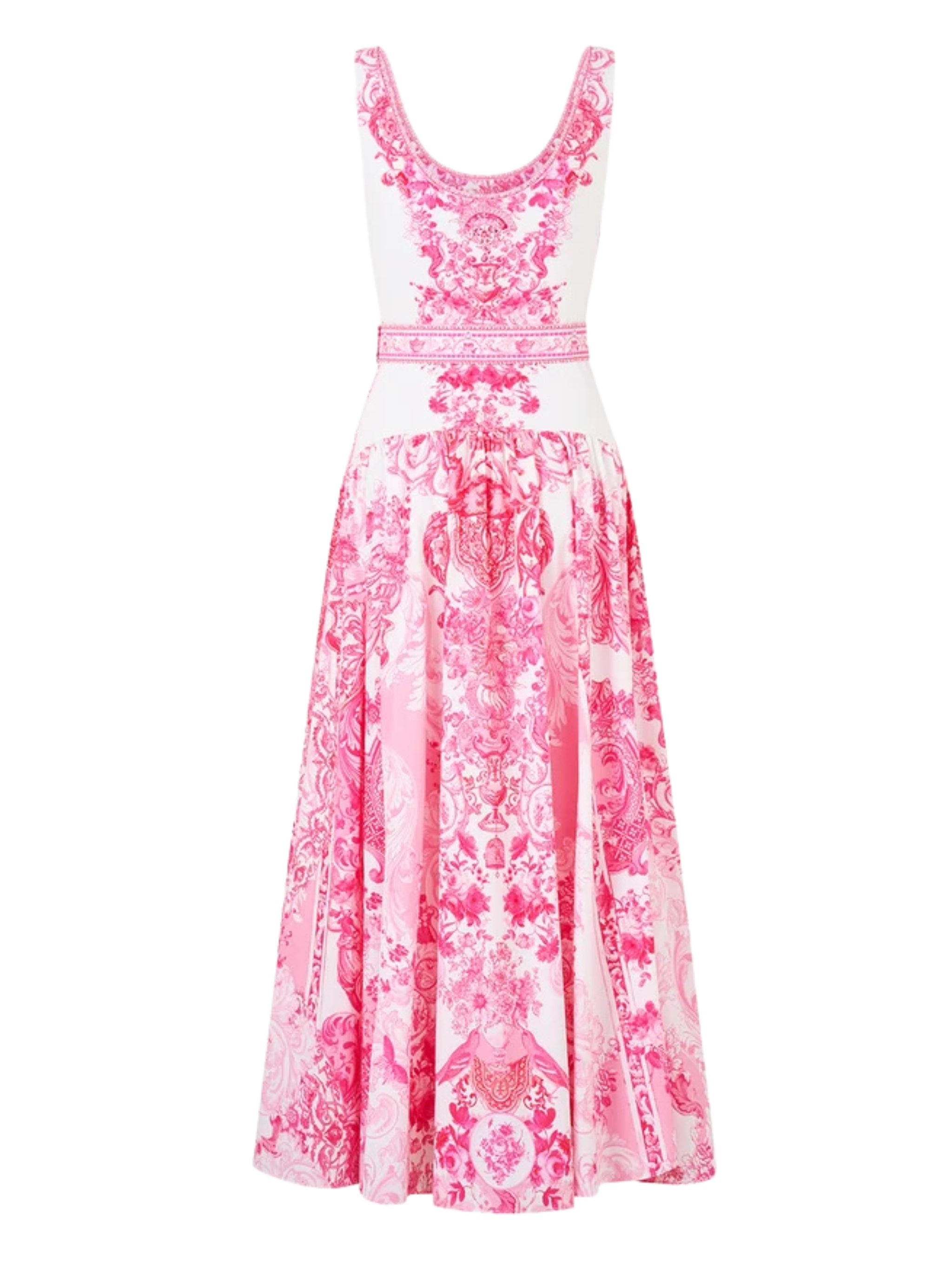 Jersey tank dress with contrast skirt