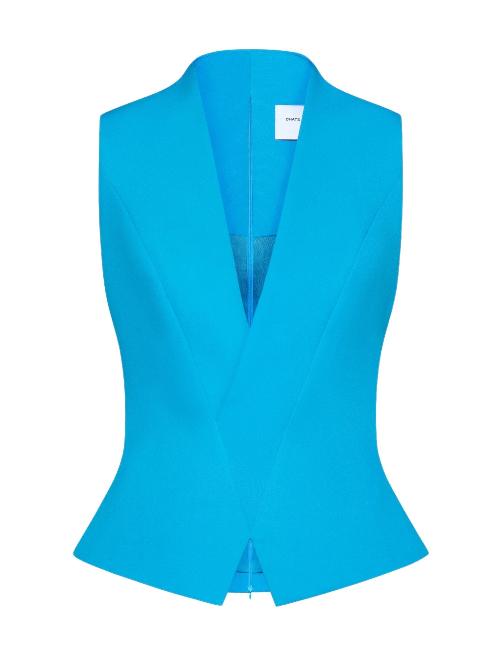 Minimalist v-neck vest with a back zipper closure