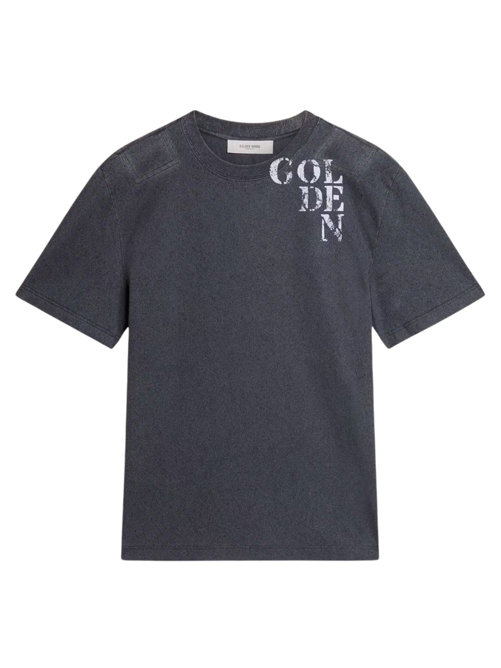Journey m's t-shirt regular gauze cotton jersey printed base with floc print
