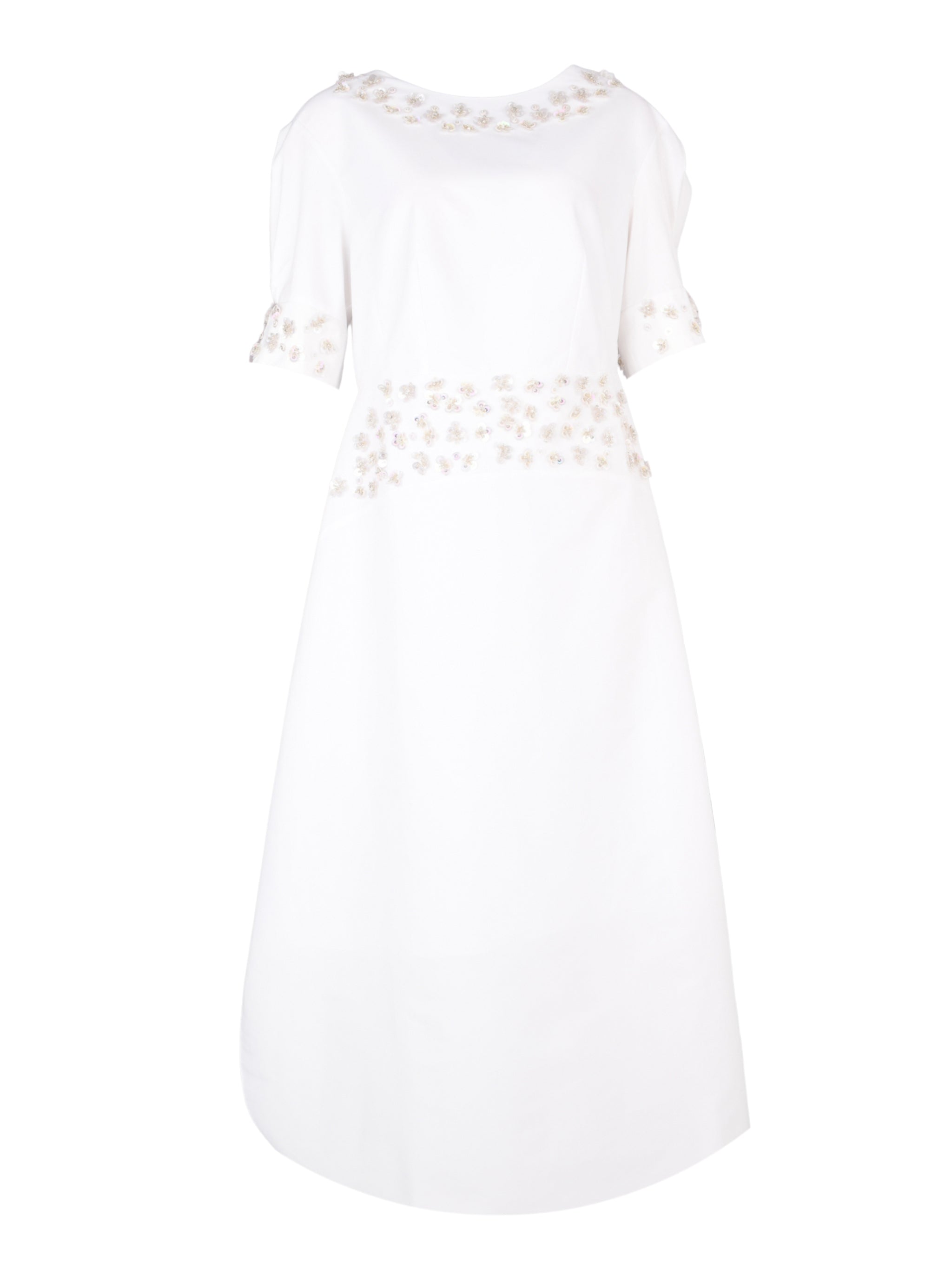 Hand embroiderd with 3d flower-bow sleeves- off shoulder-strait cut  dress