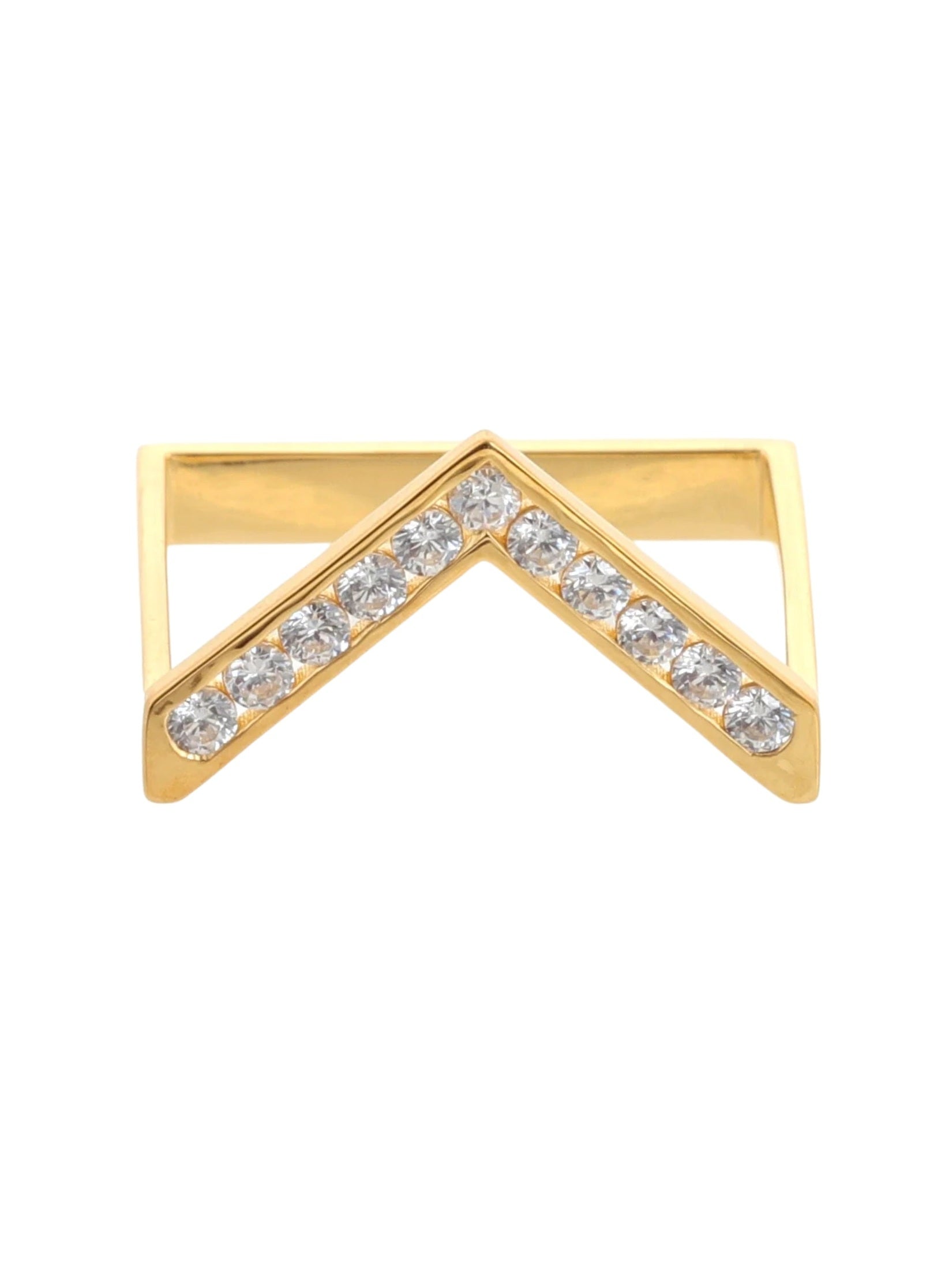 Arrow ring in sterling silver & 18k gold vermeil and white cz
