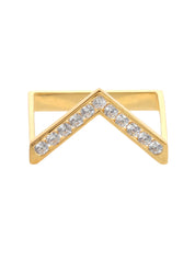 Arrow ring in sterling silver & 18k gold vermeil and white cz