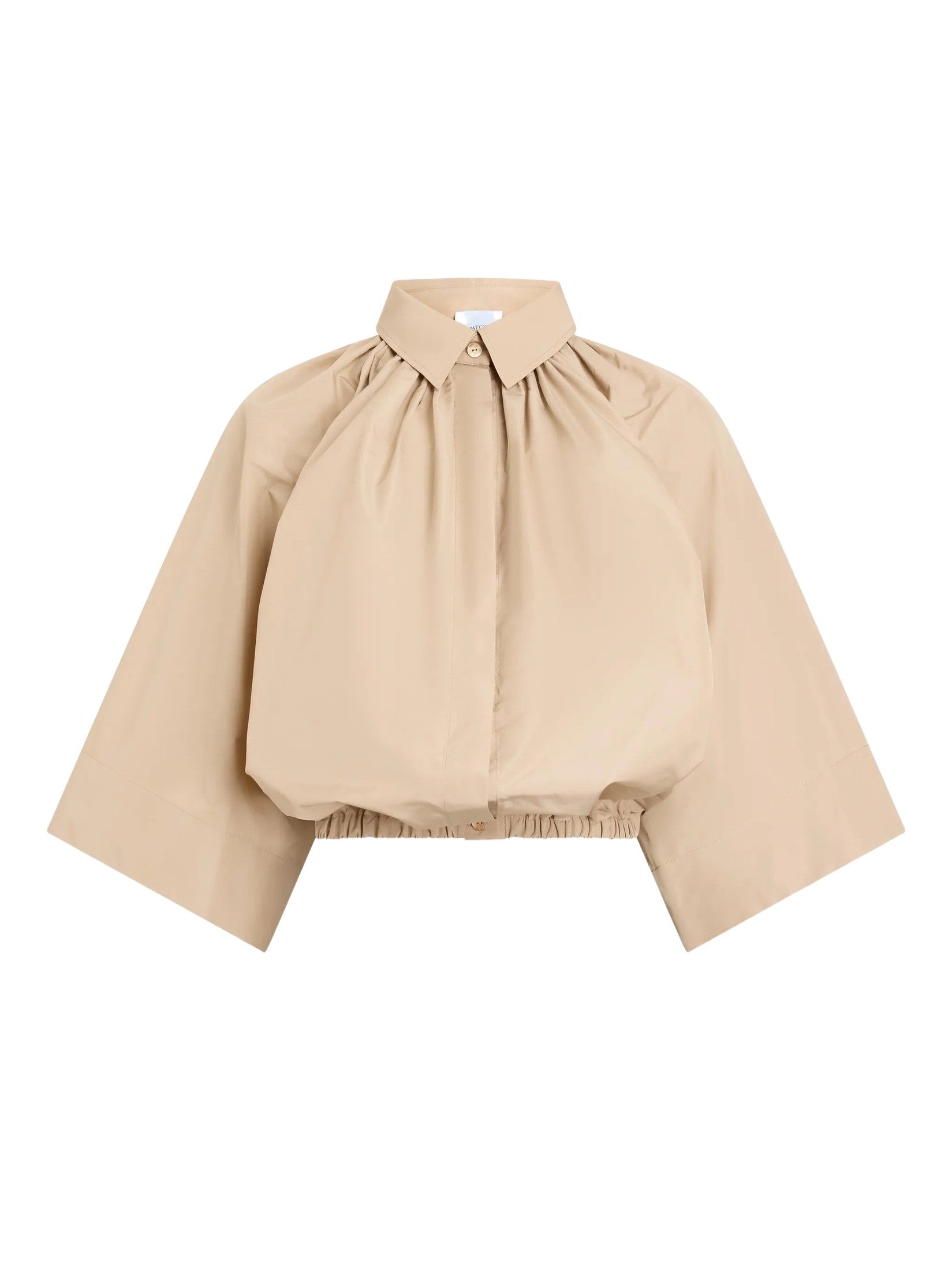 Recycled Faille Voluminous Short-Sleeved Blouse