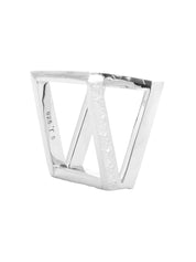 Najdi x ring in sterling silver & rhodium and white cz