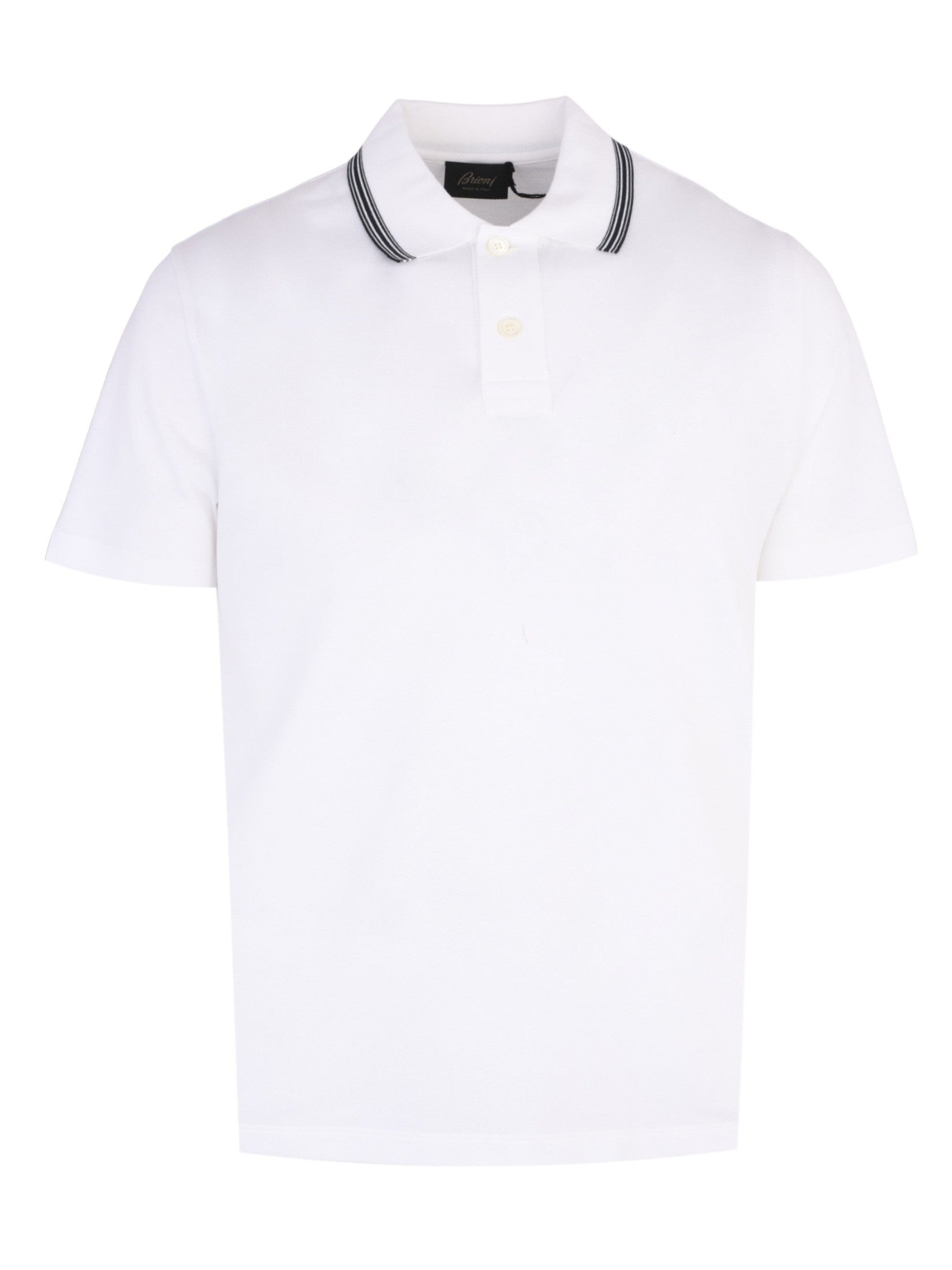 Striped-Trim Piqué Polo Shirt - White