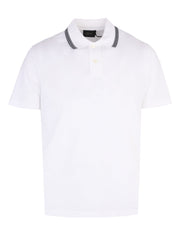 Striped-Trim Piqué Polo Shirt - White