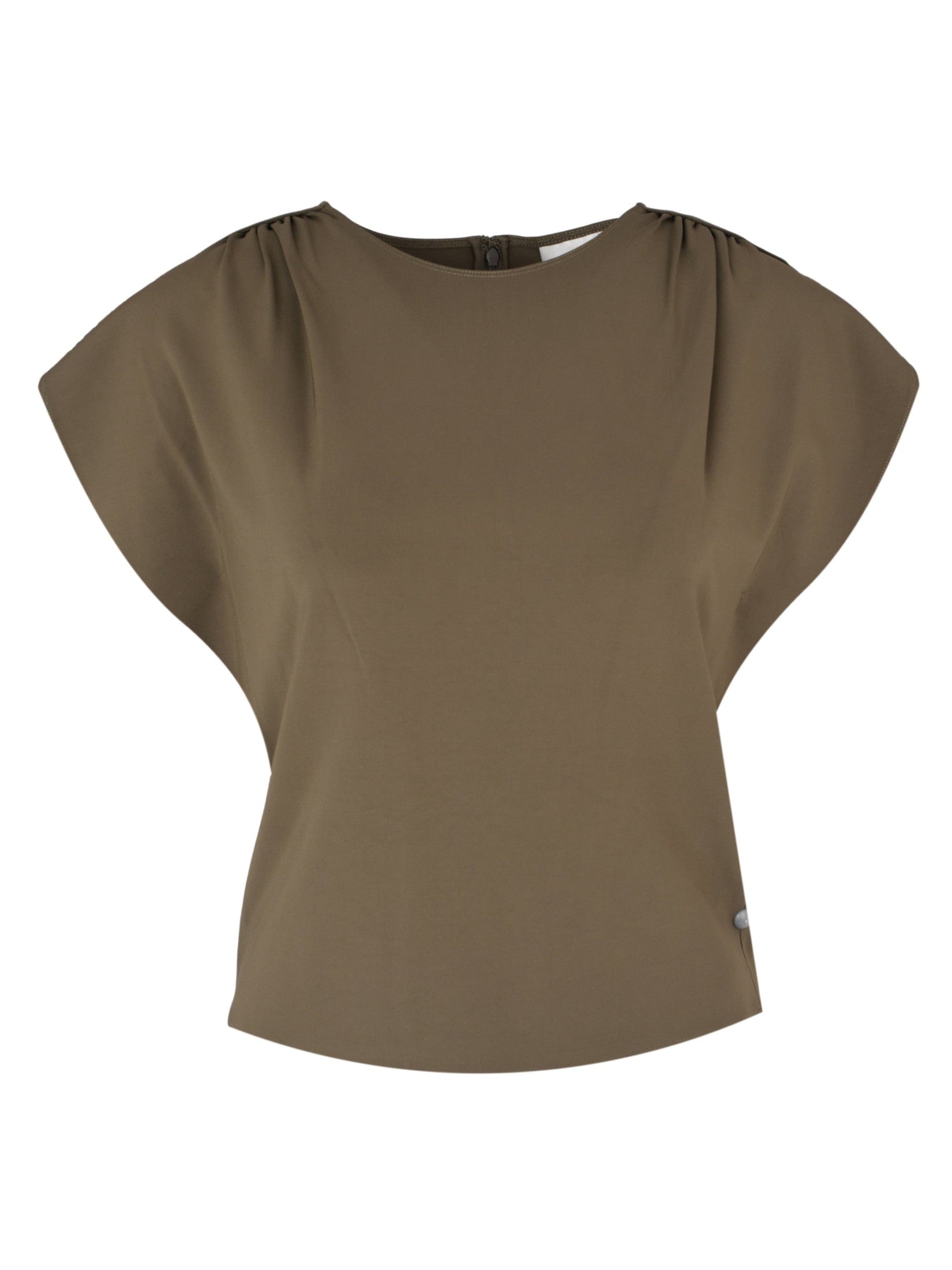 Petal drape sleeve jersey top