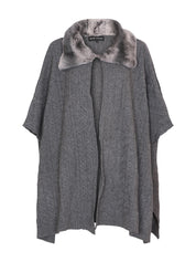 THE COLLAR DETAIL PONCHO IN STORM