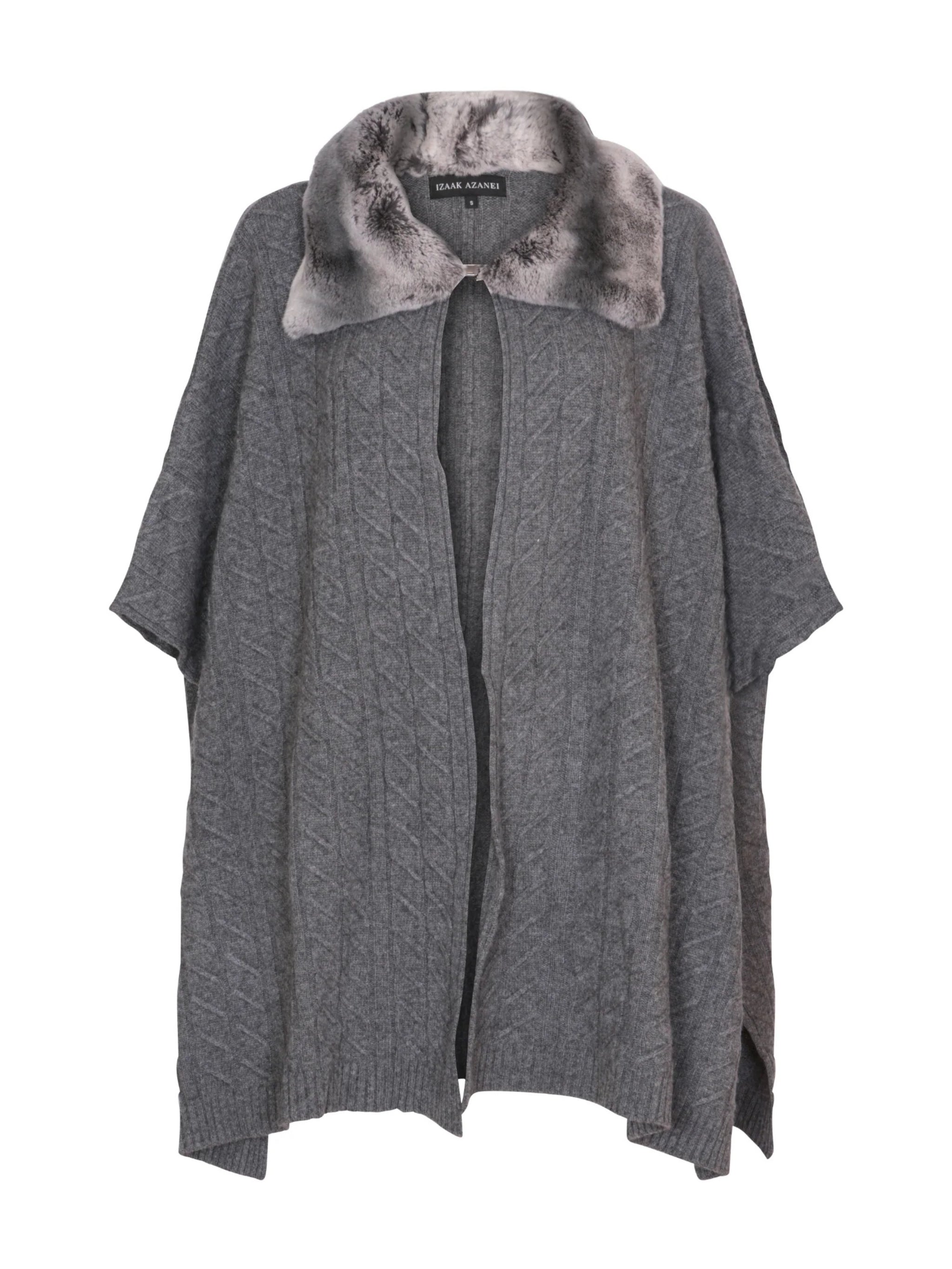 THE COLLAR DETAIL PONCHO IN STORM