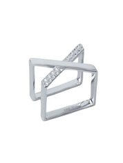 The x ring in sterling silver & rhodium