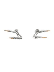Ibex earrings in sterling silver & 18k gold vermeil and rhodium