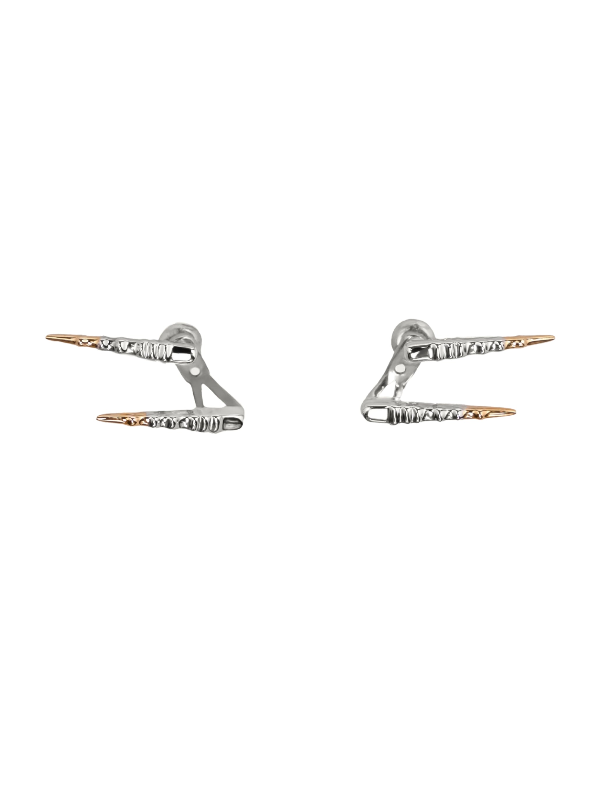Ibex earrings in sterling silver & 18k gold vermeil and rhodium