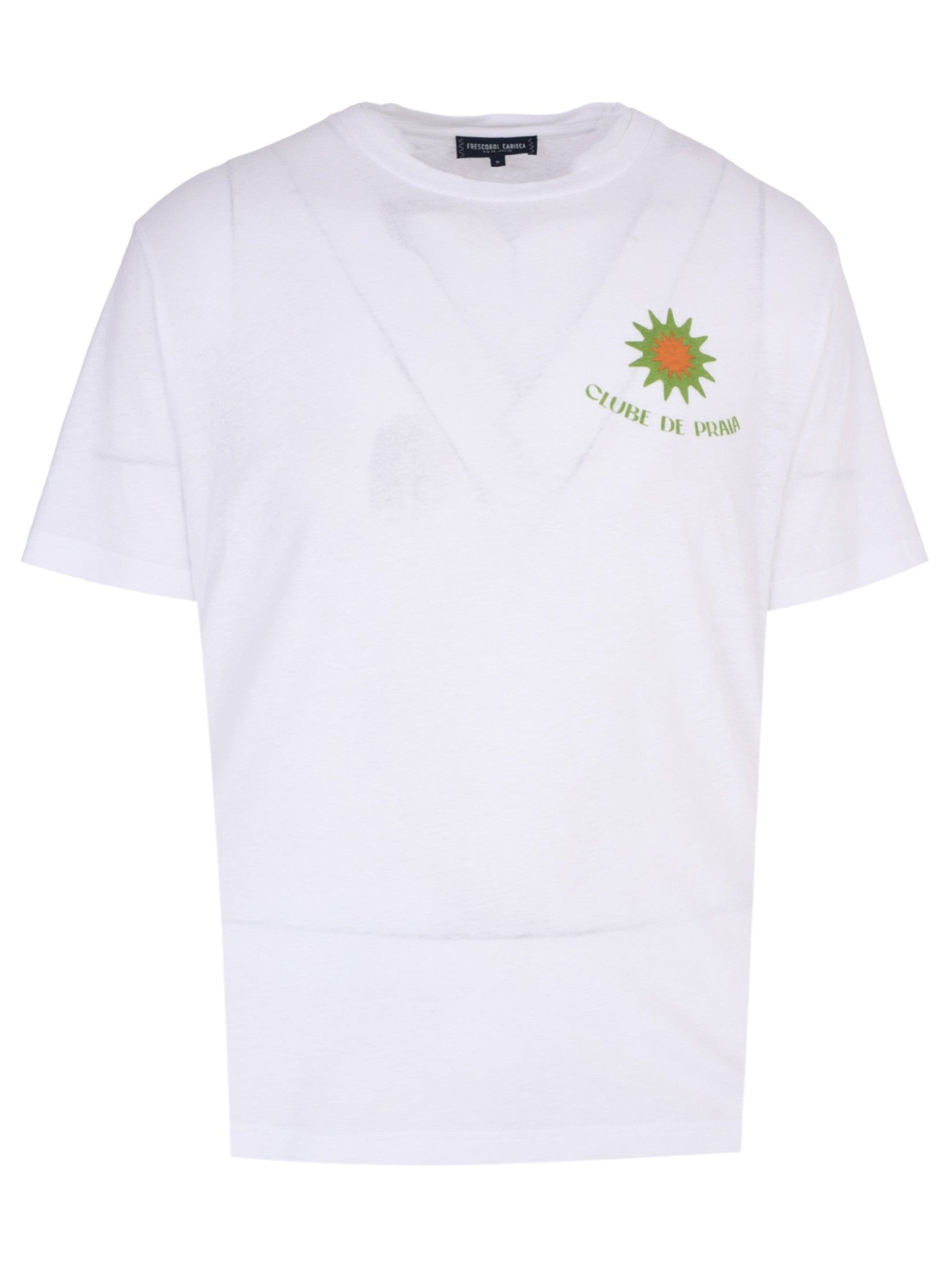 Dinis linen blend clube de praia printed tee