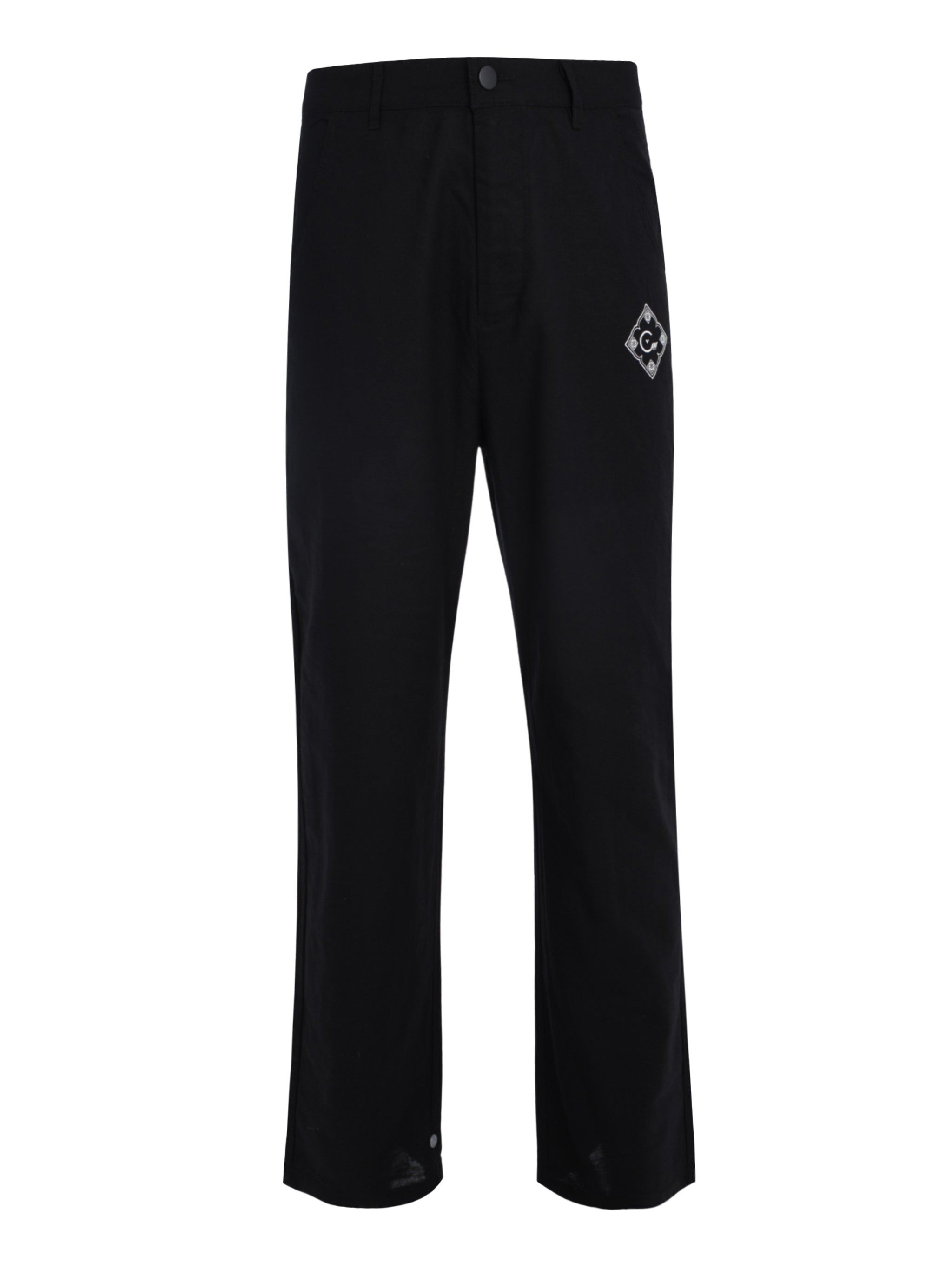 CENMAR BLACK LINEN STRAIGHT LEG PANTS