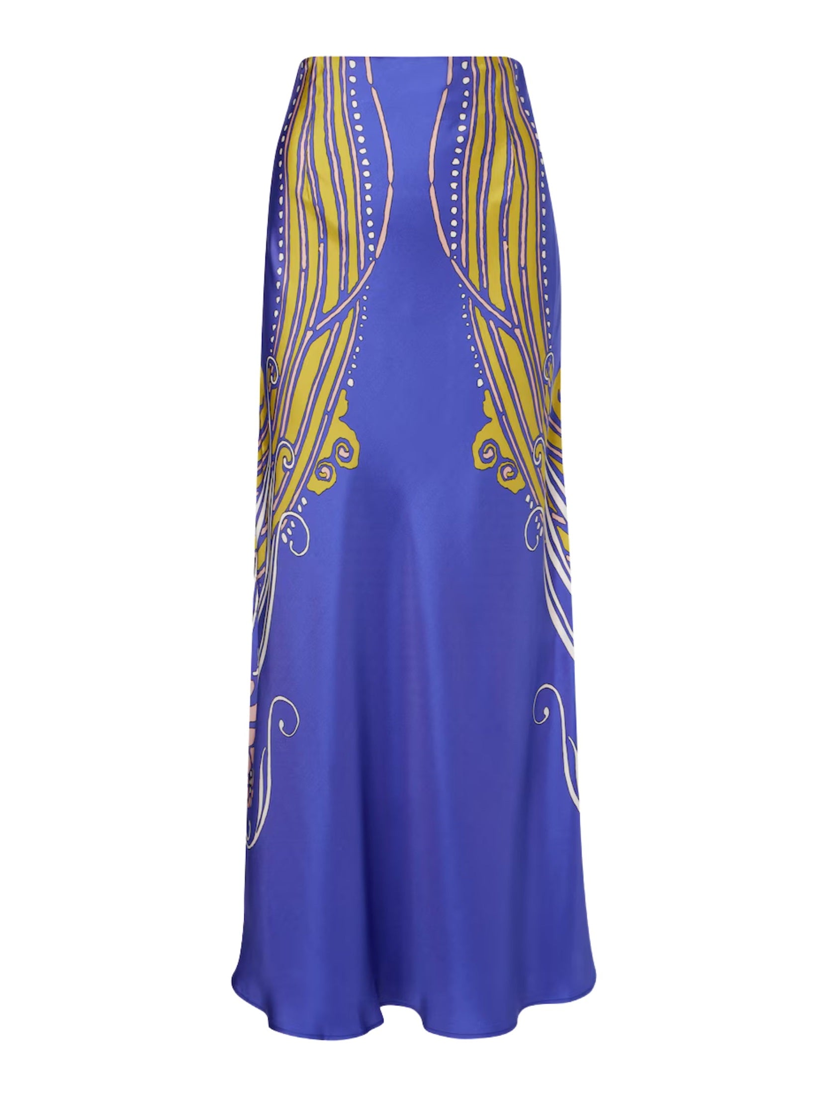 Sleek skirt atlantis placée purple in peachy silk