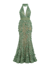 Halter neck long dress