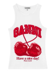 Compact rib jersey tank cherry