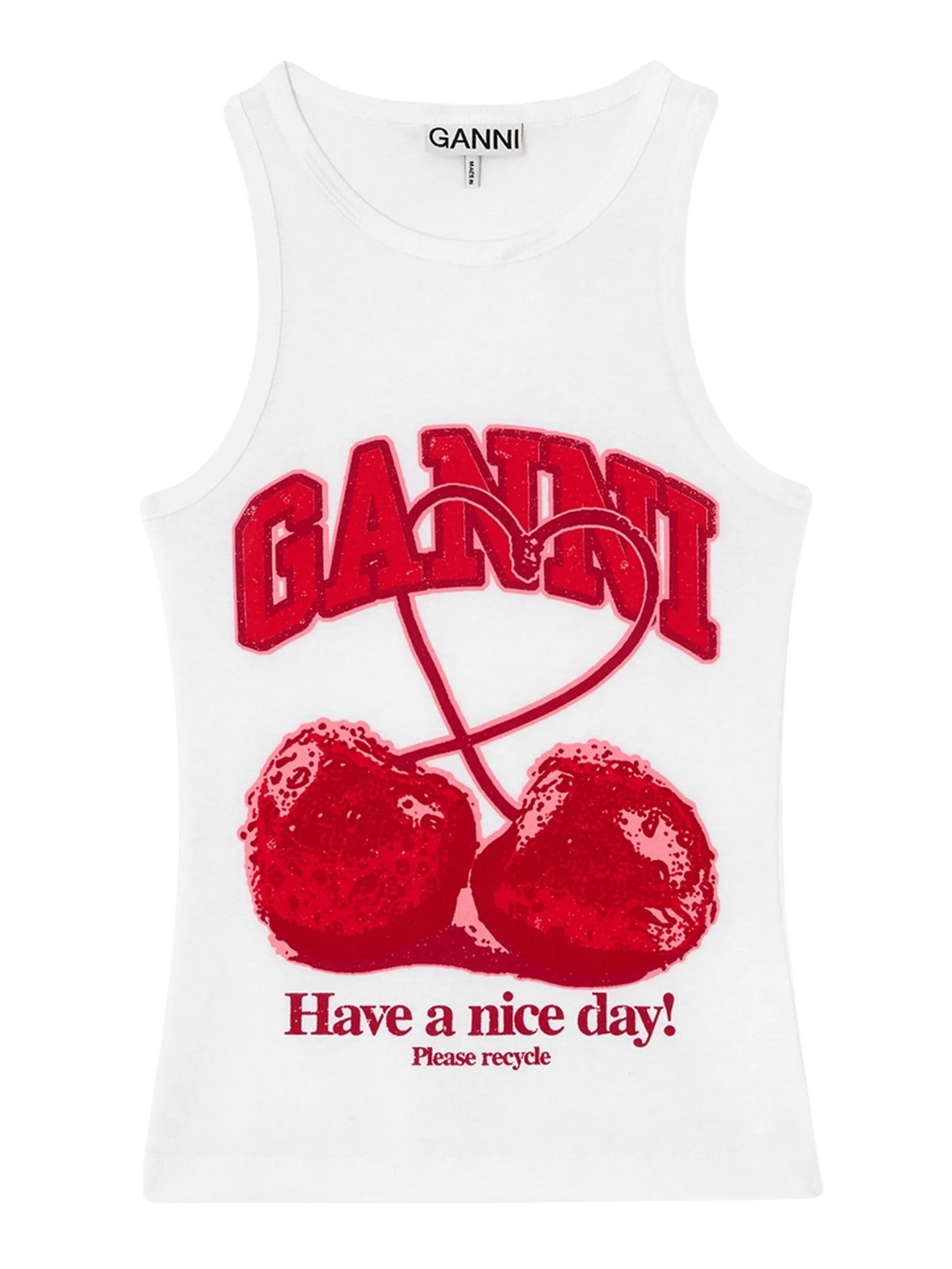 Compact rib jersey tank cherry