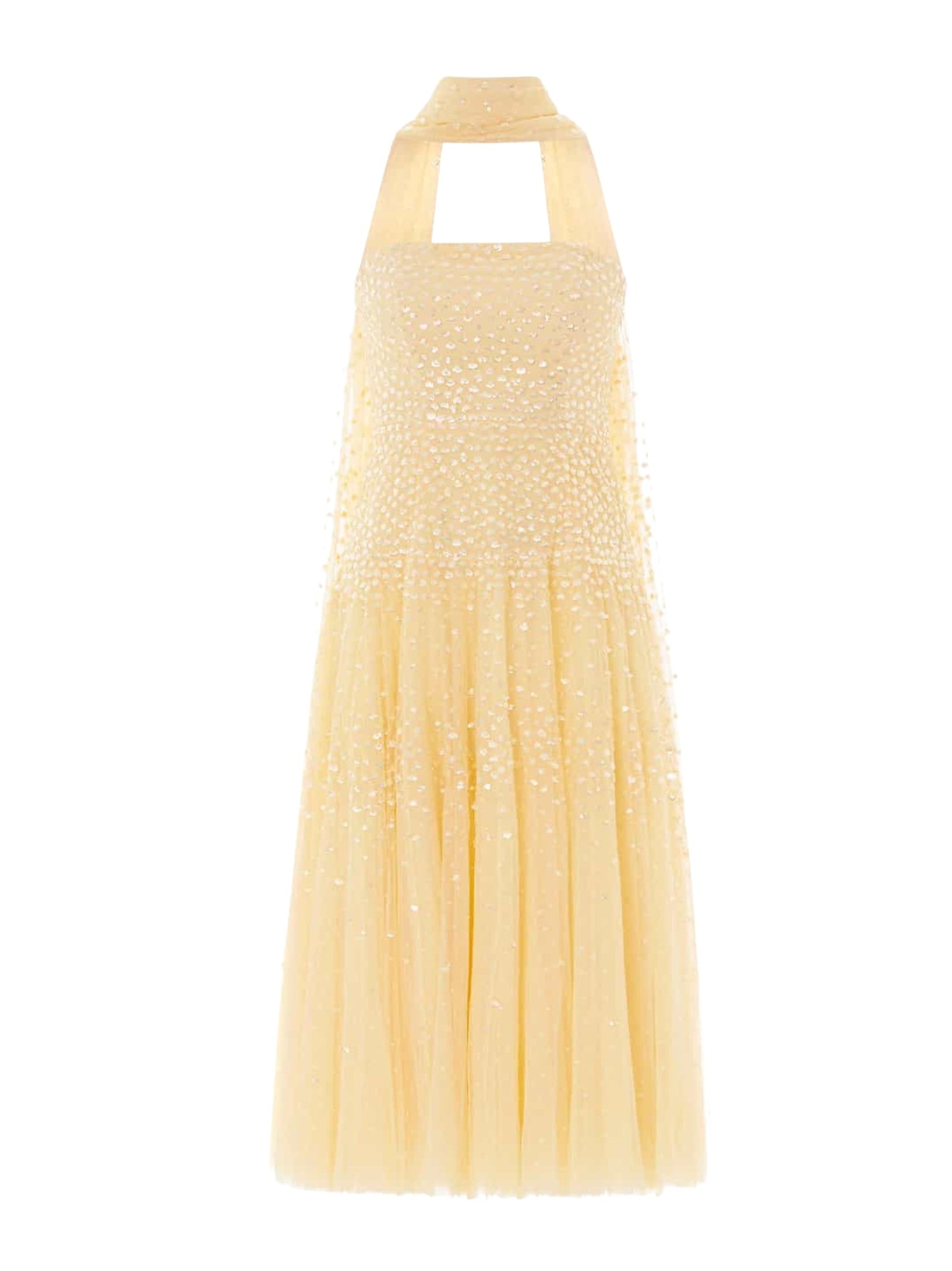 Sunrise sequin strapless cape ballerina dress