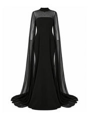 Chiffon & Scuba Maxi Dress