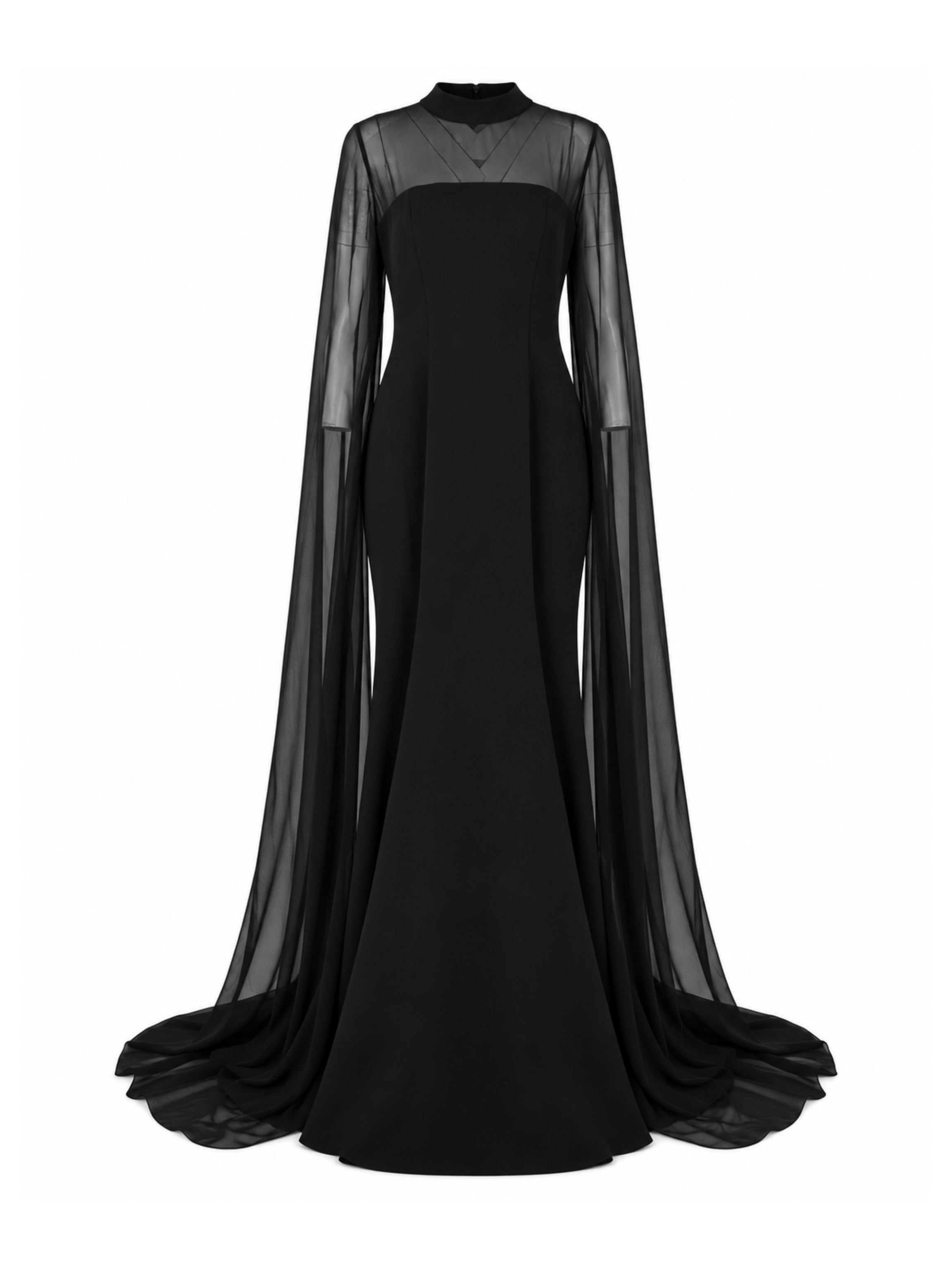 Chiffon & Scuba Maxi Dress