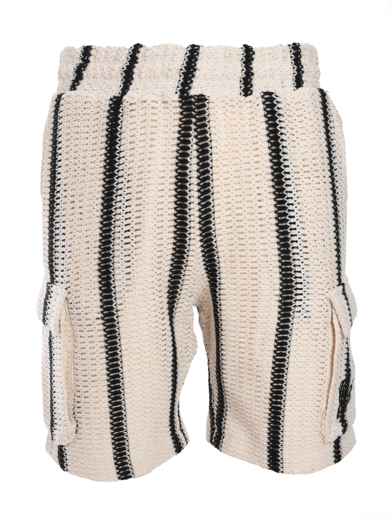 Desert stripe crochet shorts