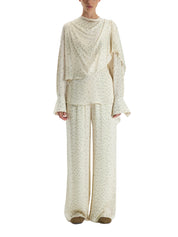 POLKA DOT DRAPED BLOUSE