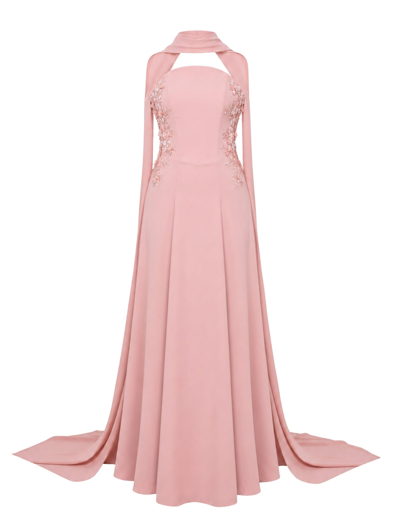 Strapless embellished long dress