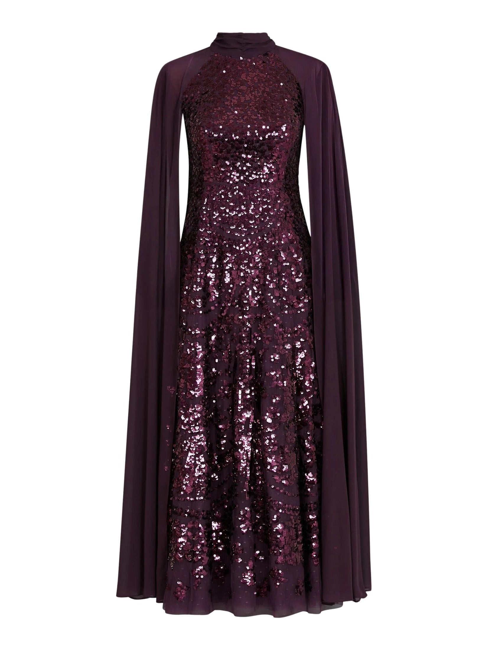 Chandelier cape ankle gown