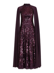 Chandelier cape ankle gown